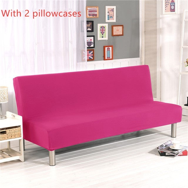 HKM-743635 Striped All-in-One Sofa Cover with Elastic Stay-Put Design and Pillowcases