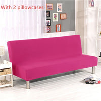 HKM-743635 Striped All-in-One Sofa Cover with Elastic Stay-Put Design and Pillowcases