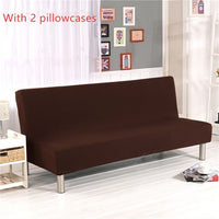 HKM-743635 Striped All-in-One Sofa Cover with Elastic Stay-Put Design and Pillowcases