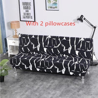 HKM-743635 Striped All-in-One Sofa Cover with Elastic Stay-Put Design and Pillowcases