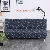 HKM-743635 Striped All-in-One Sofa Cover with Elastic Stay-Put Design and Pillowcases