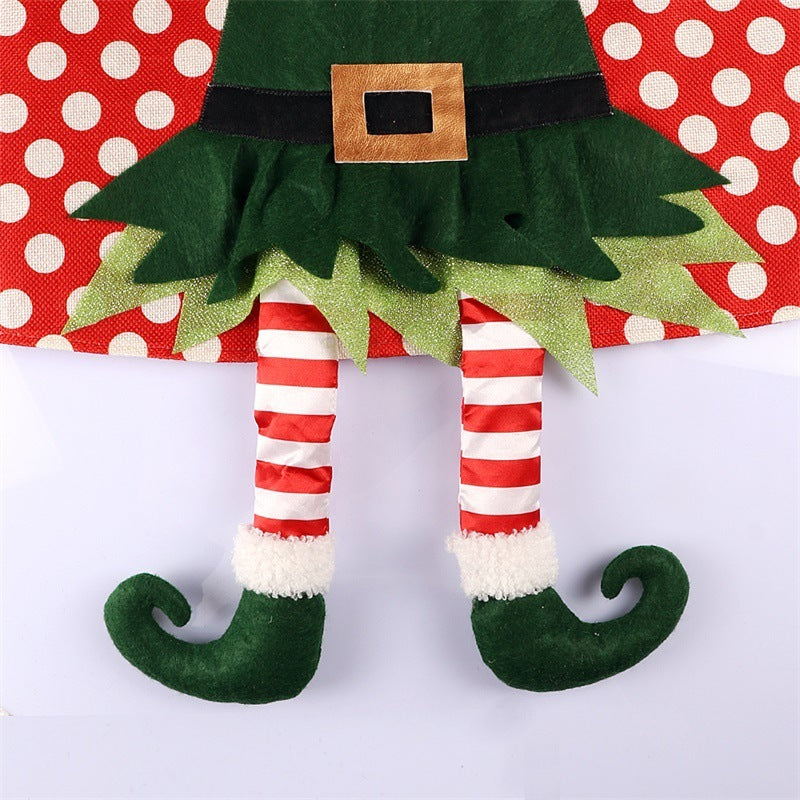 HKM-743699 Christmas Red and White Polka Dot Tree Skirt - 61cm Upper Diameter, 77cm Lower Diameter