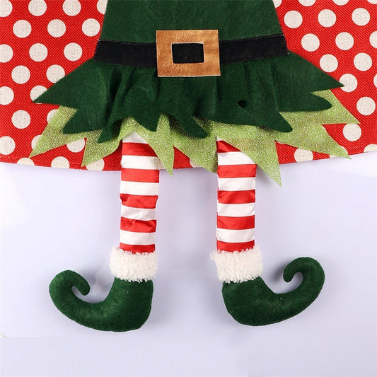 HKM-743699 Christmas Red and White Polka Dot Tree Skirt - 61cm Upper Diameter, 77cm Lower Diameter