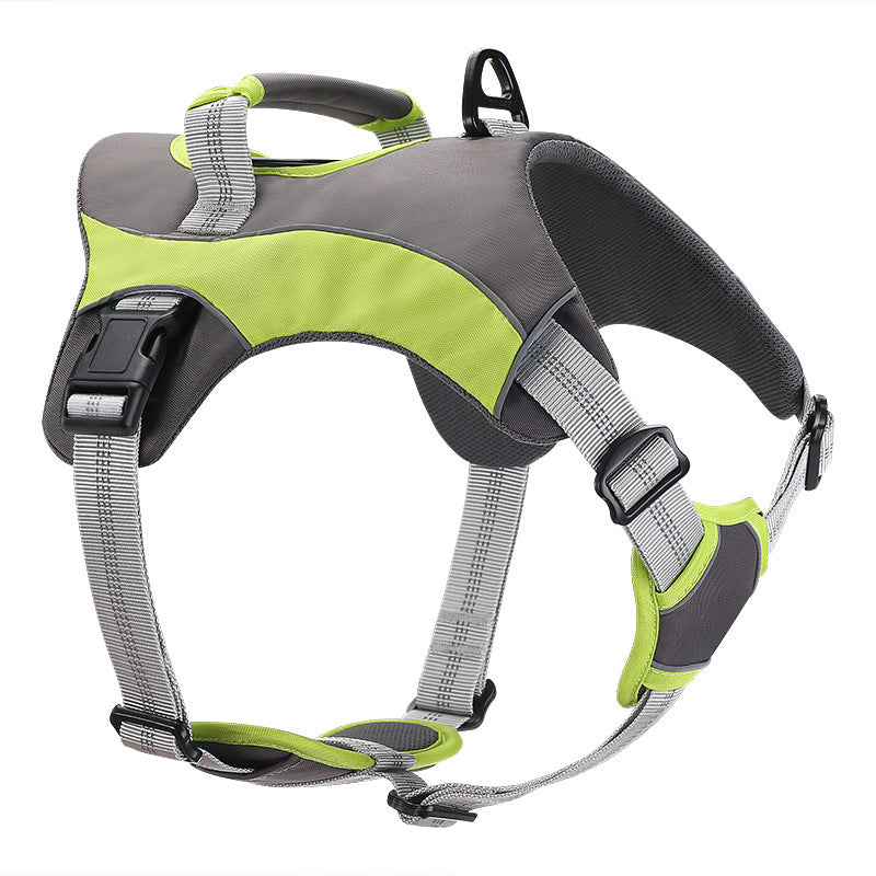HKM-743763 Large Outdoor Dog Chest Harness with Breathable Rope Handle - Available in Multiple Colors