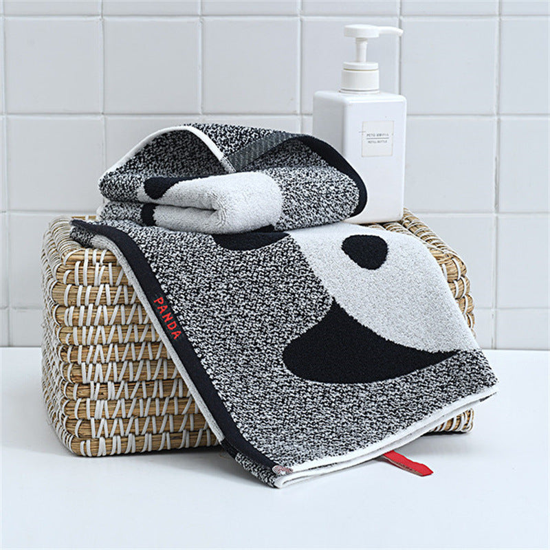 HKM-743827 Panda Cartoon Pattern Cotton Facecloth, Absorbent and Soft, 70 x 34cm