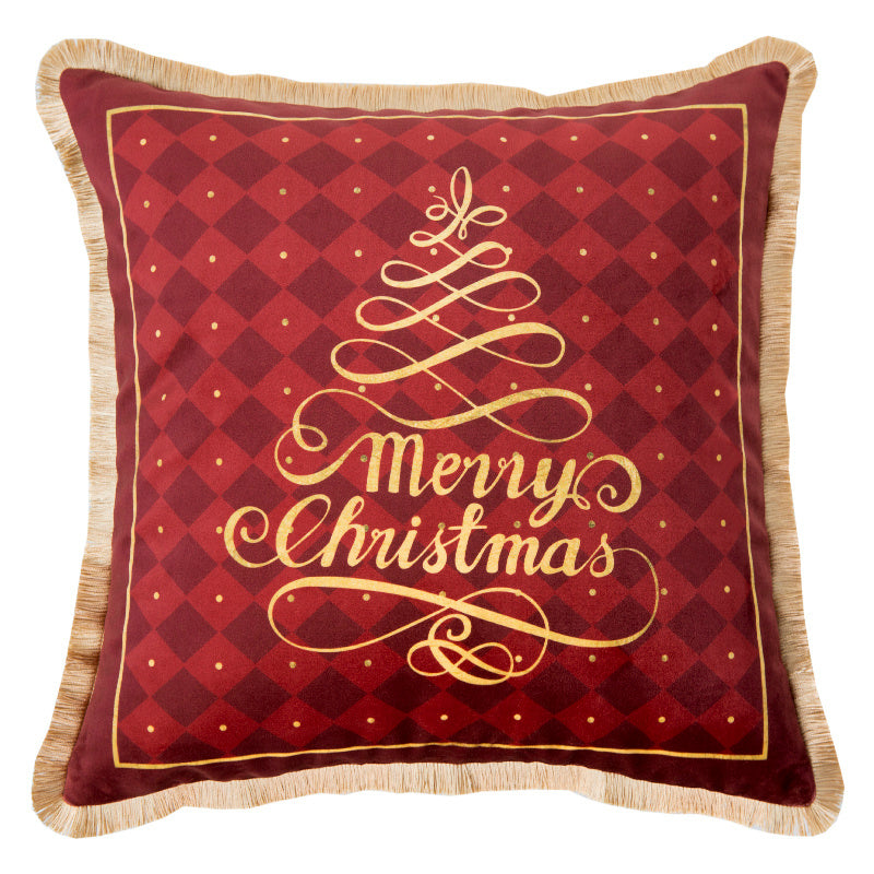 HKM-743955 Plush Geometric Pattern Pillow Cushion for Living Room Decor