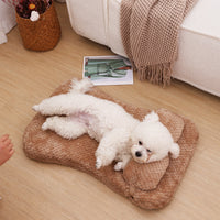 HKM-743955 Soft Plush Pet Bed Mat With Pillow Calming Cushion Dog Cat Large Cleaning Puppy Bed Bed For Cats Sofa