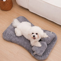 HKM-743955 Soft Plush Pet Bed Mat With Pillow Calming Cushion Dog Cat Large Cleaning Puppy Bed Bed For Cats Sofa