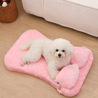 HKM-743955 Soft Plush Pet Bed Mat With Pillow Calming Cushion Dog Cat Large Cleaning Puppy Bed Bed For Cats Sofa