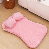 HKM-743955 Soft Plush Pet Bed Mat With Pillow Calming Cushion Dog Cat Large Cleaning Puppy Bed Bed For Cats Sofa