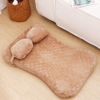 HKM-743955 Soft Plush Pet Bed Mat With Pillow Calming Cushion Dog Cat Large Cleaning Puppy Bed Bed For Cats Sofa