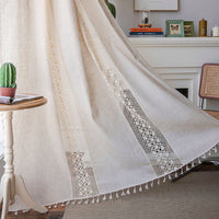 HKM-743955 Solid Color Linen-Like Half Shade Curtain for Bedroom and Living Room, Various Styles & Sizes Available