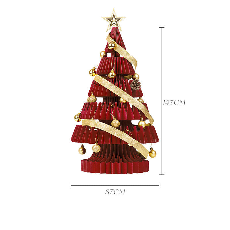 HKM-744019 Christmas Tree Ornament with Acrylic Accessories and Mini White Trees