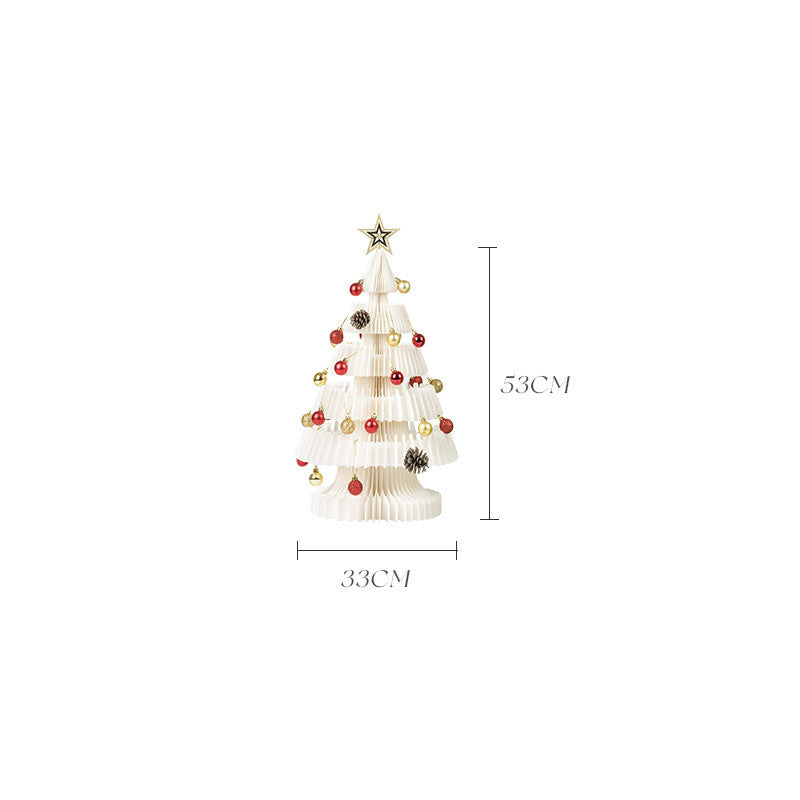 HKM-744019 Christmas Tree Ornament with Acrylic Accessories and Mini White Trees
