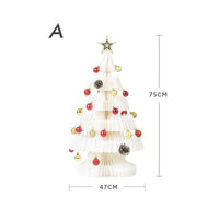 HKM-744019 Christmas Tree Ornament with Acrylic Accessories and Mini White Trees