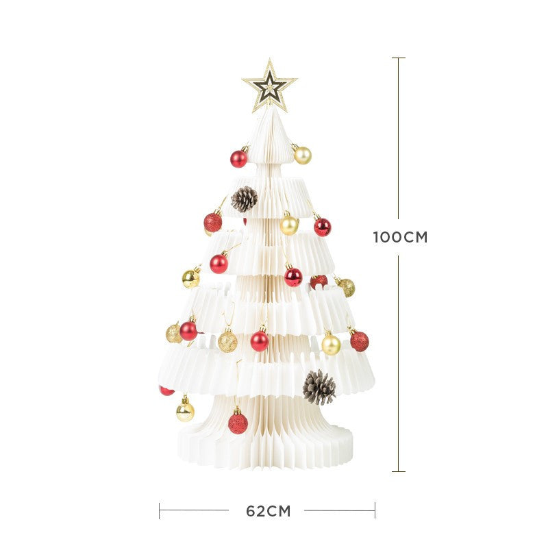 HKM-744019 Christmas Tree Ornament with Acrylic Accessories and Mini White Trees