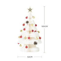 HKM-744019 Christmas Tree Ornament with Acrylic Accessories and Mini White Trees
