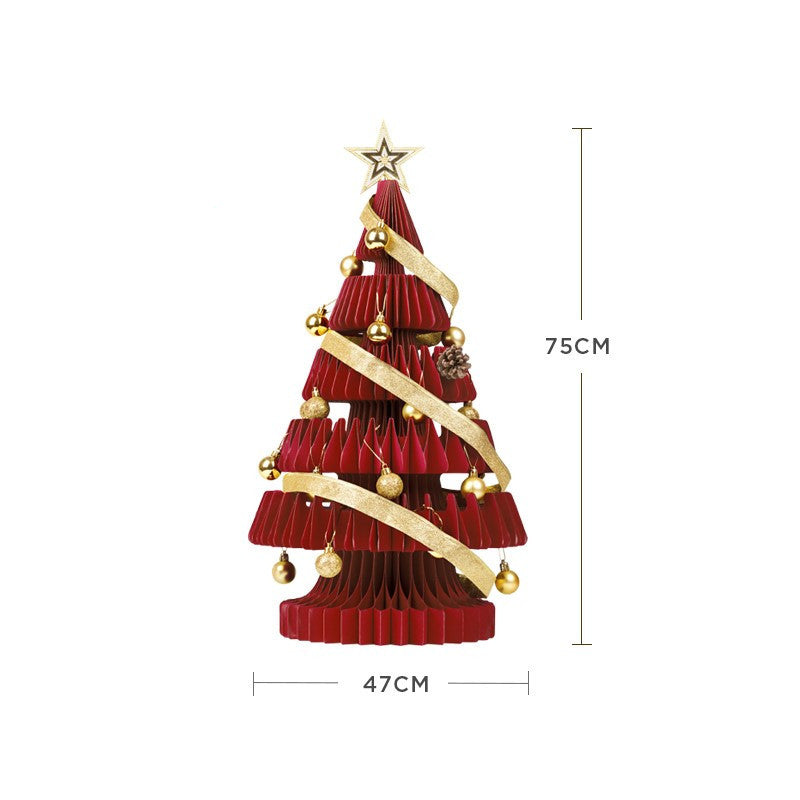 HKM-744019 Christmas Tree Ornament with Acrylic Accessories and Mini White Trees