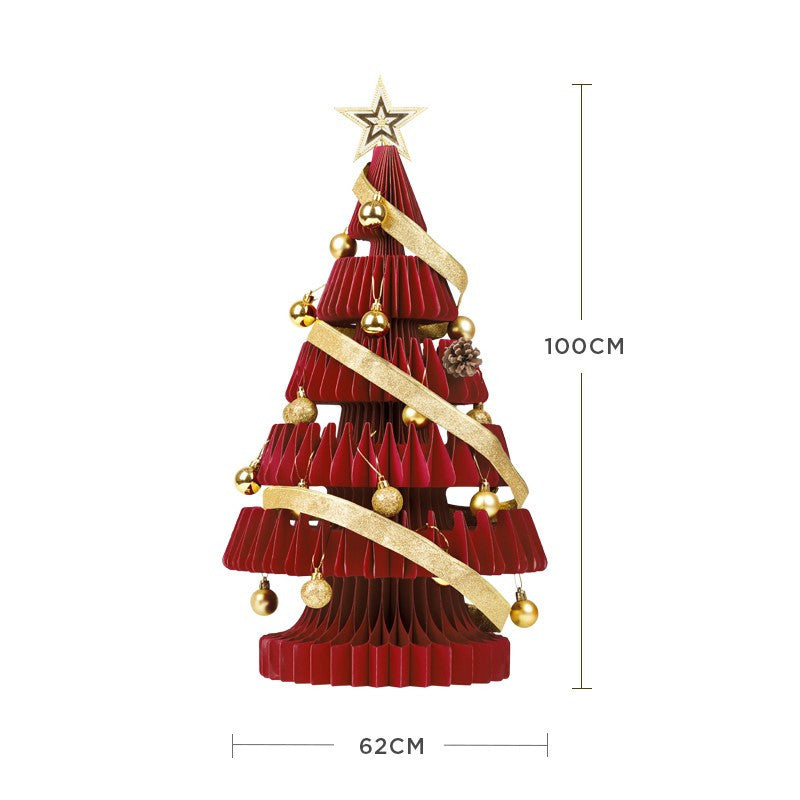 HKM-744019 Christmas Tree Ornament with Acrylic Accessories and Mini White Trees