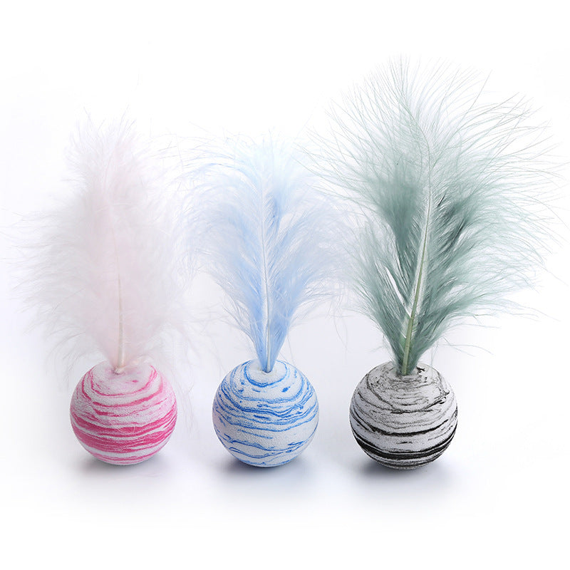 HKM-744019 Starry sky ball plus feather cat toy