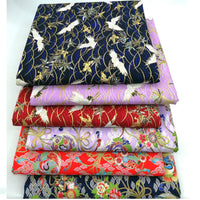HKM-744083 Japanese Style 100% Cotton Fairy Crane Peacock Patchwork Cloth Set - 6 Piece Animal Print Design