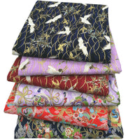 HKM-744083 Japanese Style 100% Cotton Fairy Crane Peacock Patchwork Cloth Set - 6 Piece Animal Print Design