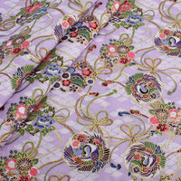 HKM-744083 Japanese Style 100% Cotton Fairy Crane Peacock Patchwork Cloth Set - 6 Piece Animal Print Design