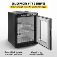 HKM-744211 Black Reptile Incubator 25L - Digital Temperature Control Egg Incubator for Small Reptiles (5-42°C)