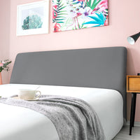 HKM-744211 Curved Leather Bed Head Cover - Polyester & Spandex for Sizes 90-240 cm