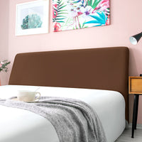 HKM-744211 Curved Leather Bed Head Cover - Polyester & Spandex for Sizes 90-240 cm