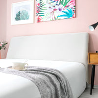 HKM-744211 Curved Leather Bed Head Cover - Polyester & Spandex for Sizes 90-240 cm