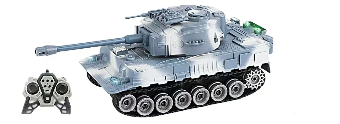 HKM-744403 Remote Control Tank Vehicle with Lighting and Music - 2.4G Nine Channel Dual Control for Kids