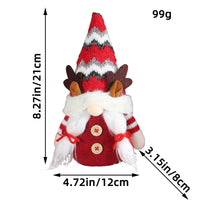 HKM-744531 Christmas Deer Horn Doll - Grey and Red High Hat Decorative Figure