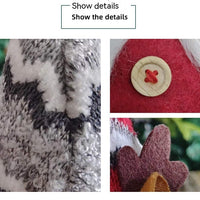 HKM-744531 Christmas Deer Horn Doll - Grey and Red High Hat Decorative Figure