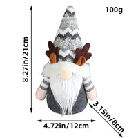 HKM-744531 Christmas Deer Horn Doll - Grey and Red High Hat Decorative Figure