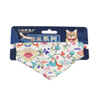HKM-744659 Adjustable Polyester Triangular Pet Scarf with Colorful Patterns for All Seasons