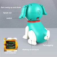 HKM-744659 Electric Interactive Robot Puppy Toy for Kids - Sound Control Walking Dog Simulation Model