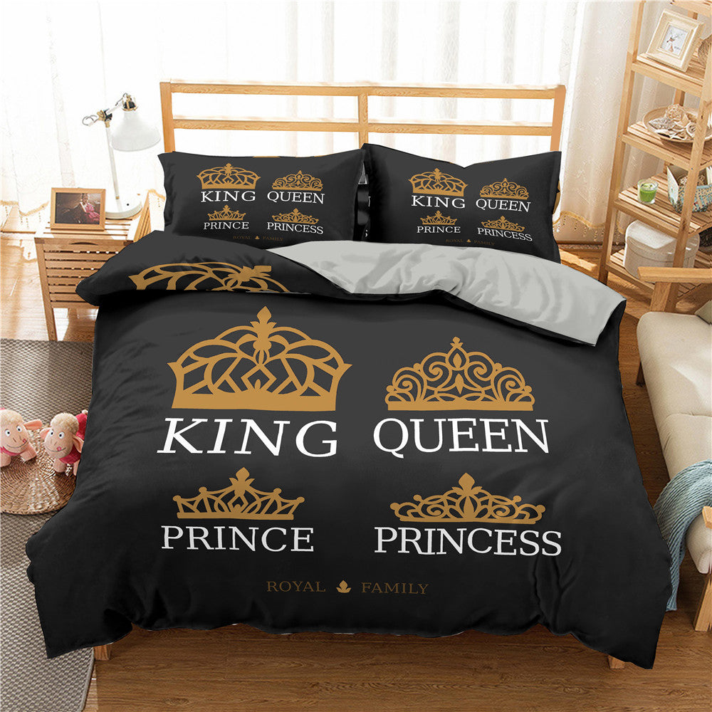 HKM-744723 Three-Piece Digital Printed Duvet Cover Set with Pillowcases in Various Sizes