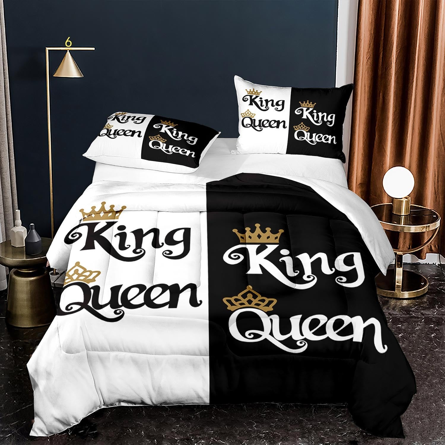 HKM-744723 Three-Piece Digital Printed Duvet Cover Set with Pillowcases in Various Sizes