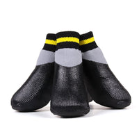 HKM-744723 Waterproof Nonslip Dog Booties with Elastic Tops for Outdoor Activities - 4PCS Set