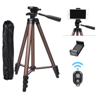 HKM-745299 Portable Mobile Bluetooth Tripod for iPhone, 1.3M Aluminum Alloy Live Broadcast Stand with Phone Holder