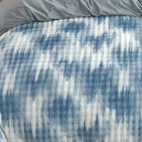 HKM-745555 Reversible Blue Velvet Camouflage Duvet Cover Set with Faux Rabbit Fur for All-Season Comfort