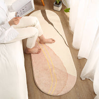 HKM-745619 Soft Imitation Cashmere Oval Bedside Blanket in Quicksand Pink and Gray Options