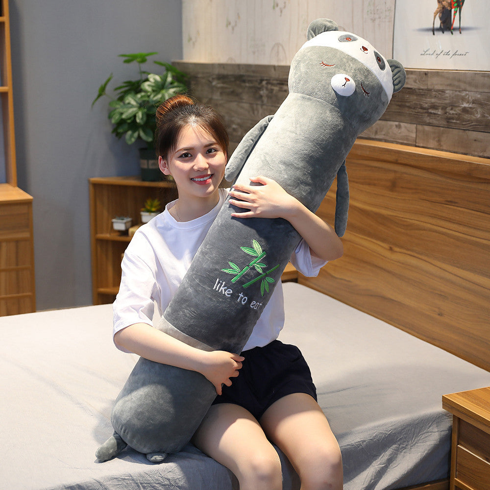 HKM-745683 Cartoon Plush Long Pillow - Super Soft Crystal Fabric - Available in Panda, Shiba Inu, Rabbit, Cat, and Hamster Designs (95/140/170cm)
