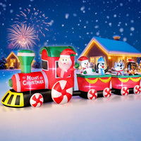 HKM-745747 7FT Inflatable Christmas Octopus with Rotating LED Light for Yard and Indoor Holiday Decor