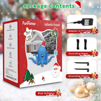 HKM-745747 7FT Inflatable Christmas Octopus with Rotating LED Light for Yard and Indoor Holiday Decor