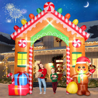 HKM-745747 7FT Inflatable Christmas Octopus with Rotating LED Light for Yard and Indoor Holiday Decor