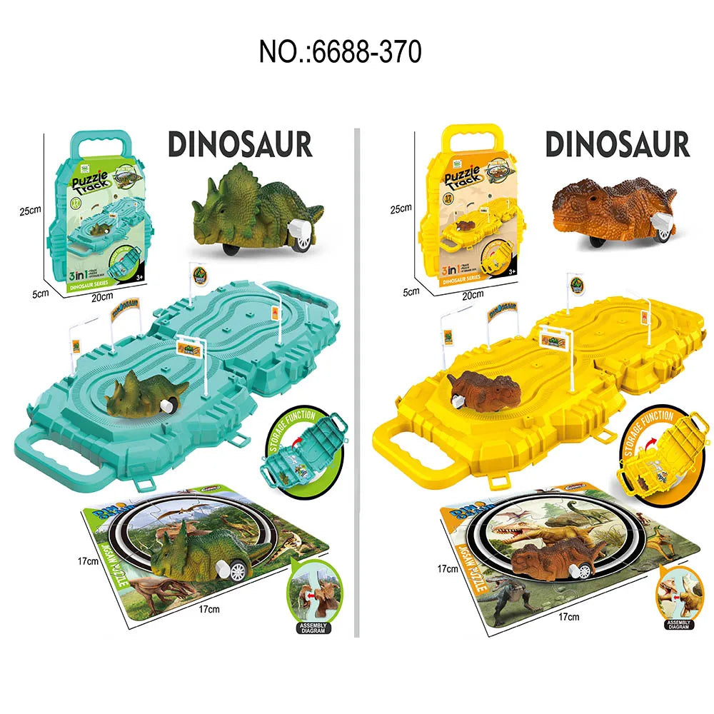 HKM-745811 Clockwork Car DIY Puzzle Track Toy Set for Kids Ages 2-7, Educational Assembly Game