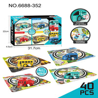 HKM-745811 Clockwork Car DIY Puzzle Track Toy Set for Kids Ages 2-7, Educational Assembly Game