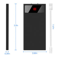 HKM-745939 20000mAh Dual USB Power Bank with LED Display and Emergency Flashlight, Ultra-Thin Design